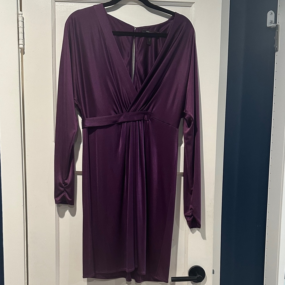 BCBGMaxAzria Deep Purple Long Sleeve Dress